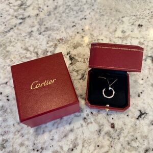 Cartier Juste en Clou 18K Rose Gold Diamond Circle Pendant Necklace